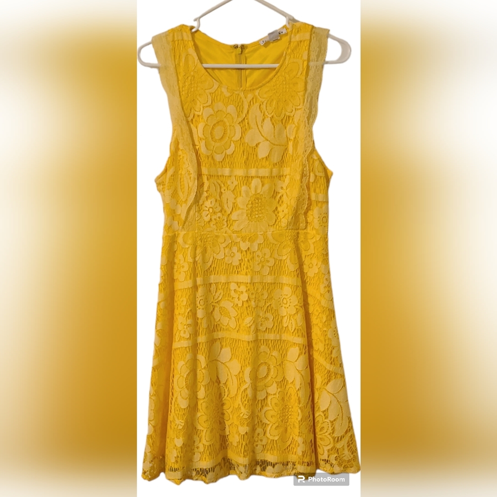 Yellow Lace Boutique Dress